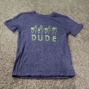 ASL 'DUDE' Design Blue Shirt